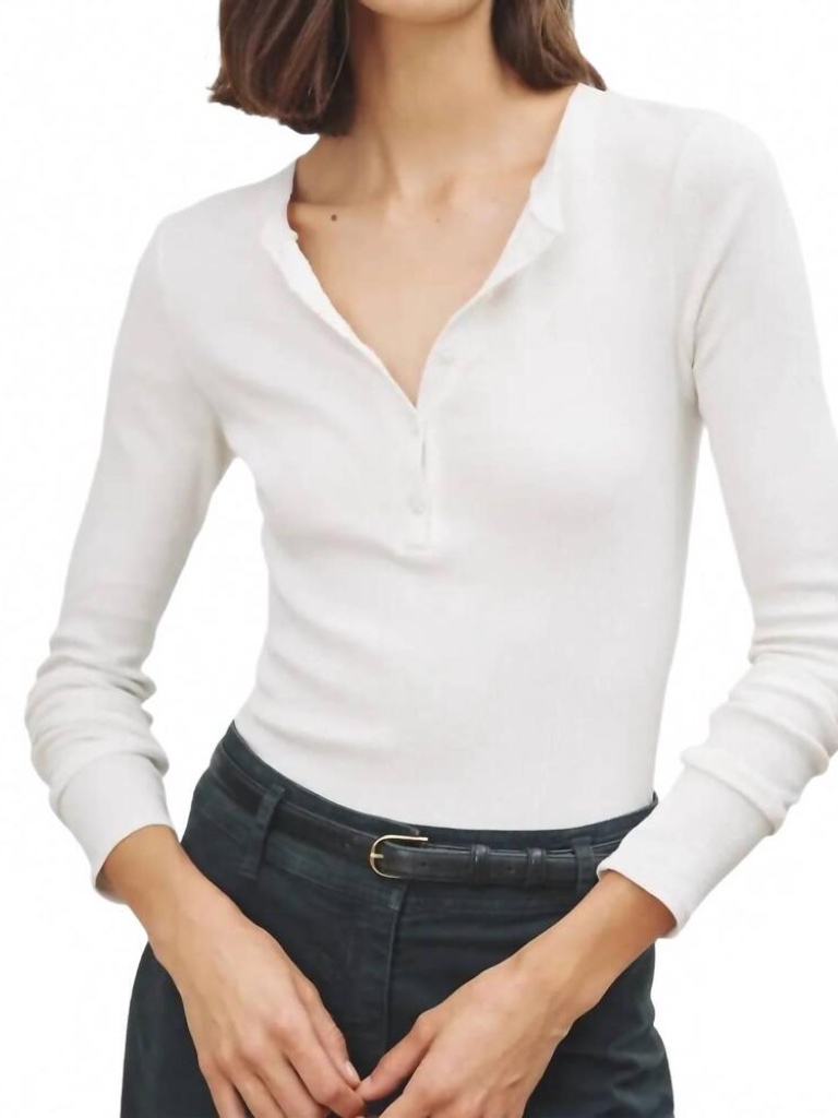 Nili Lotan Jordan Henley Tee White - Size M
